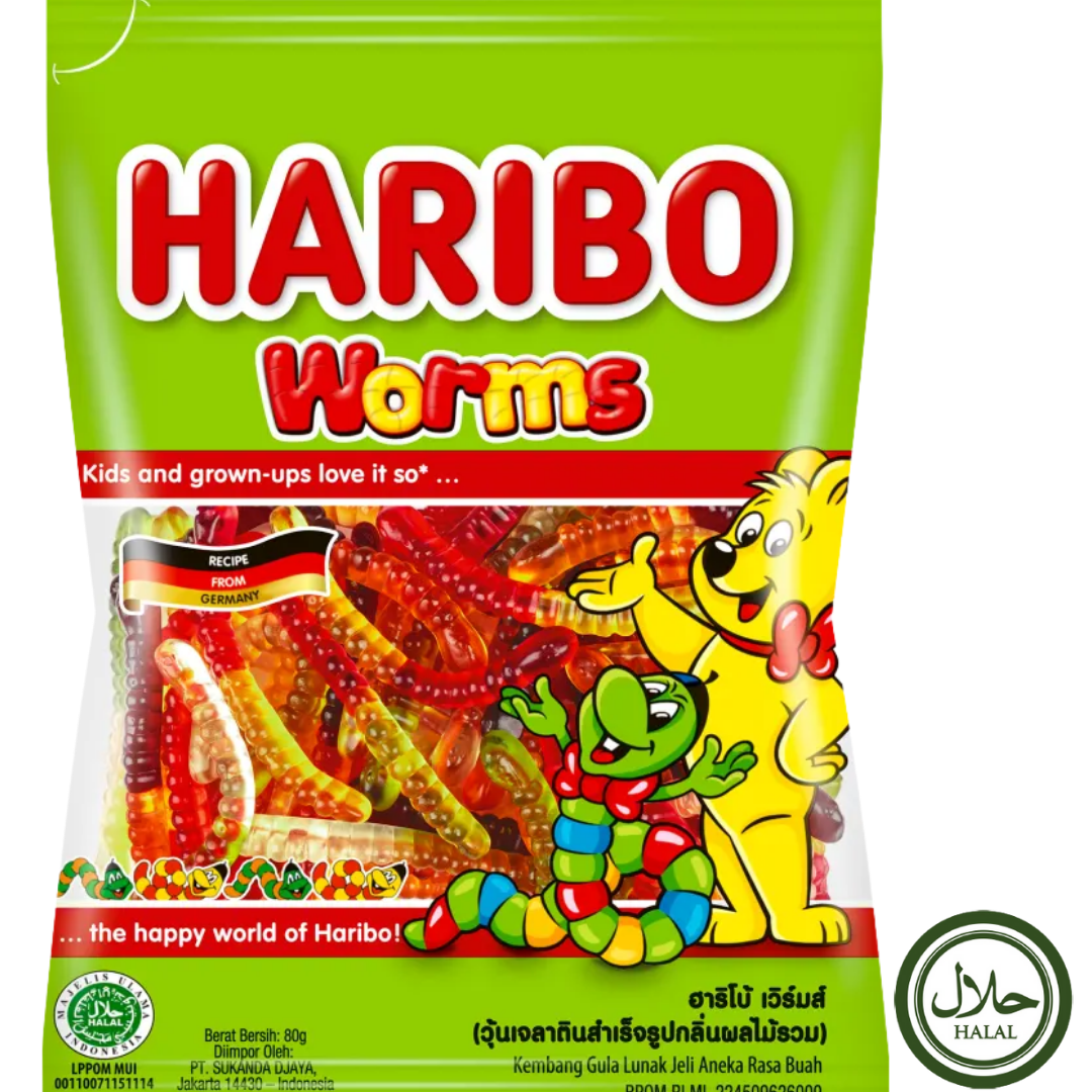 Haribo Halal Worm 24X80G