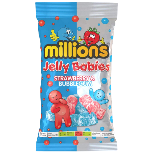 Millions Jelly Babies Strawberry & Bubblegum 10X190G