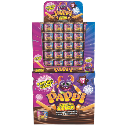 Pappi Sticks & Hazelnut Cream W Popping Candy
