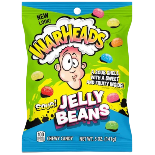 Warheads Sour Jelly Beans Peg Bag