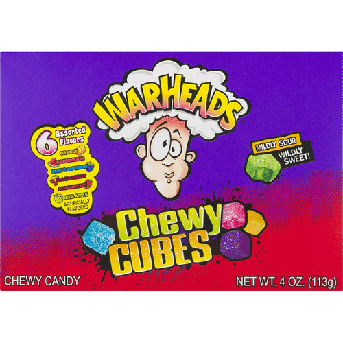 Warheads Theatre Box Chewy Cubes 12X113G (4Oz)